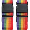 thumbnail image 1 of lote De 2 Sangles Bagages (arc-en-ciel, 5 X 2,2 M), Sangles Bagages Rglables, Couleurs Vives, Sangles De Voyage Avec Boucle Dgagement Rapide., 1 of 5