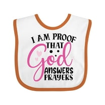 Inktastic Baby I Am Proof That God Answers Prayers Boys or Girls Baby Bib