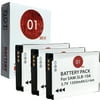 3x DOT-01 Brand 1350 mAh Replacement Samsung SLB-10A Batteries for Samsung L210 Digital Camera and Samsung SLB10A