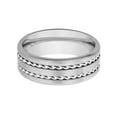 thumbnail image 3 of Crucible Jewelry Men's Brushed Wavey Inlay Titanium Ring (8mm), 3 of 4