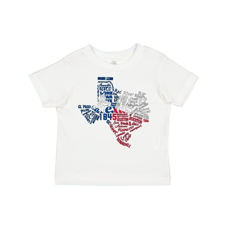 

Inktastic Texas Word Salad- State Outline with Flag Gift Toddler Boy or Toddler Girl T-Shirt