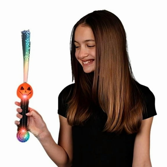 Blinkee FFOPWPBMLT Flashing Fiber Optic Pumpkin Wand with Prism Ball