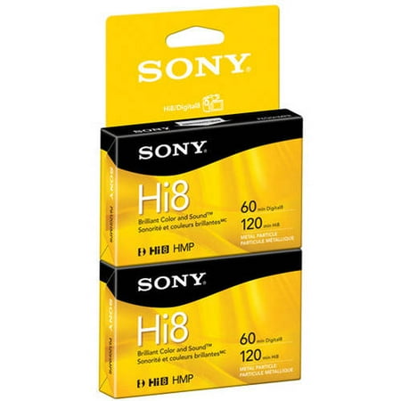 Sony 120 Minute Hi8 Cassette Tape, 2pk
