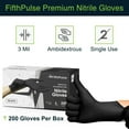 thumbnail image 4 of Fifth Pulse Nitrile Exam Latex Free & Powder Free Gloves - Lavender - Box of 50 Gloves (Small) Black XS Size 200 pack, 4 of 15