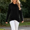 thumbnail image 6 of cocolona Womens Trendy Cowl Neck Hoodies Long Sleeve Tunic Casual Pullover Drawstring Sweatshirts Fall Solid Color Tops, 6 of 6