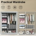 thumbnail image 5 of Portable Closet, Kvago Wardrobe Closet for Hanging Clothes with Hanging Rods, 5 Clothes Storage Organizer Shelves, Gray Closet, Quick and Easy to Assemble, 5 of 8