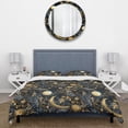 thumbnail image 3 of Designart "Celestial Azure II" Blue Boho Bedding Covert Set - Bohemian & Eclectic Bed Set With 2 Shams, 3 of 5