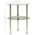 thumbnail image 4 of vidaXL 2-Tier Side Table Transparent & Black 38 cm Tempered Glass, 4 of 5