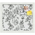thumbnail image 2 of PinPix 15x13 Custom Cork Bulletin Board Black Floral Rose Poster Board Has a Fabric Style Canvas Finish, Framed in Black Floral Rose, by ArtToFrames (PinPix-164), 2 of 6