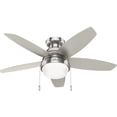 thumbnail image 3 of Hunter 44 inch Indoor Ceiling Fan with LED Light - Ceiling Fan with Pull Chain, For Bedroom, Living Room, or Kitchen, Low Profile Mount, No Remote, 5 Blades - Lilliana 51223, Brushed Nickel, 3 of 15