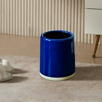 AuroraX 3.4 Gallon Bedroom Trash Can Round Blue Large Double-Layer Wastebasket Minimalist Stylish Plastic Trash Bin for Office Livingroom