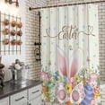 thumbnail image 4 of Shower Curtain for Bathroom Easter Egg Cute Rabbit Tail Waterproof Bath Curtains Shower Curtains with Hooks,Beige Plank Pastoral Floral Bathroom Curtain Privacy Drapes for Bathtubs Toilet 72x72in, 4 of 9