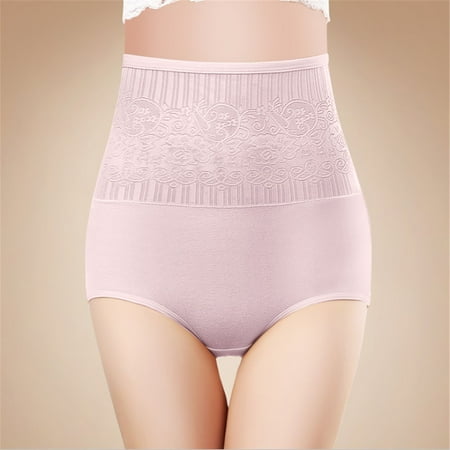 

qazqa womens cotton underwear high waist stretch abdominal lift panties soft panties breathable ladies panties pink m