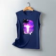 thumbnail image 4 of Jewelreauty Women Casual High Neck Tank Tops Summer Sleeveless Graphic Tunic Tee Workout Gym Blouses (S, Navy), 4 of 5
