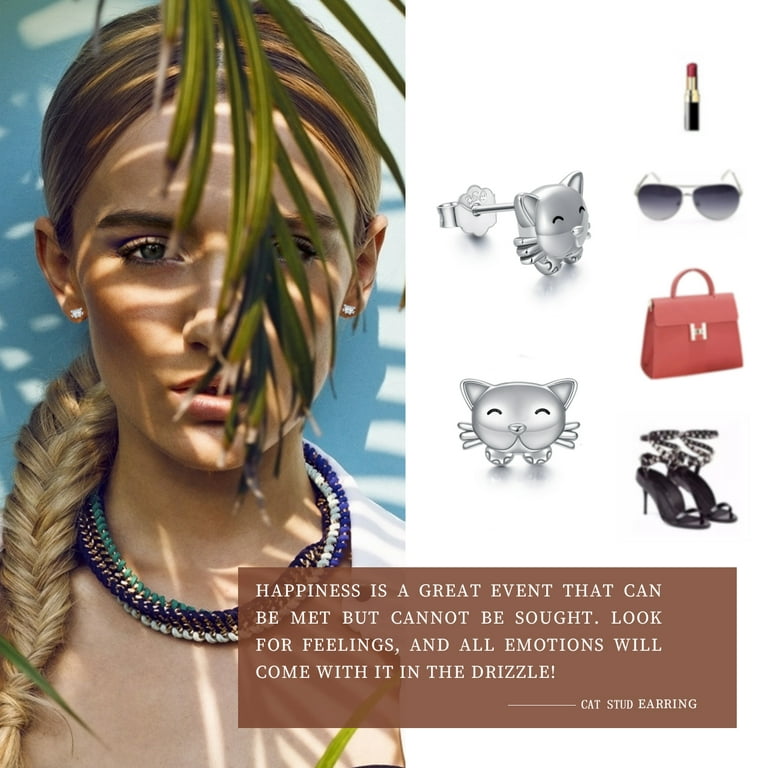Coachuhhar Dog Earrings With A Girl 925 Sterling Silver Dog Hoop