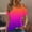 Orange, variant on ALLLIST Women's Tops Black Short Sleeve Gradient Button Boatneck T-Shirts Spring Blouse L