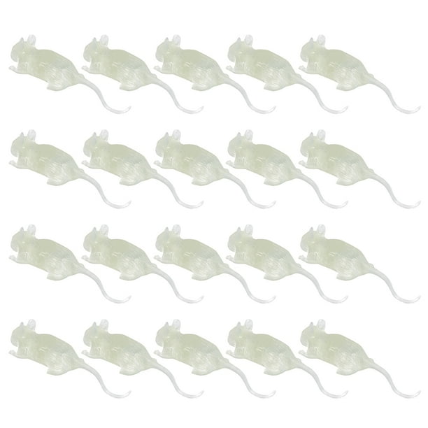 FELTECHELECTR 20 piezas de accesorios divertidos y engañosos para ratones, juguetes luminosos de broma para Halloween, juguetes novedosos para fiestas.