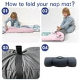 thumbnail image 5 of KAINSY Custom Rainbow Toddler Nap Mat for Daycare, Personalized Name Sleeping Mat with Pillow and Blanket,Soft & Comfortable Roll-Up Nap Mat for Preschool, Kindergarten, Camping, Travel, 5 of 8