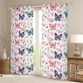 thumbnail image 2 of Erosebridal Flying Colorful Butterflies Blackout Curtains Set of 2 (52x84 Each) For Girls,Spring Garden Flowers Window Curtains, 2 of 6