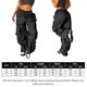thumbnail image 2 of Pantalones Pantalones cargo para mujer Cordón Pantalones anchos casuales Joggers Monos (Negro M) Cgtredaw Negro T M para Mujer, 2 of 9