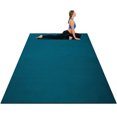 thumbnail image 1 of Gymax Large Yoga Mat 6' x 4' x 8 mm Thick Workout Mats for Home Gym Flooring Blue, 1 of 10