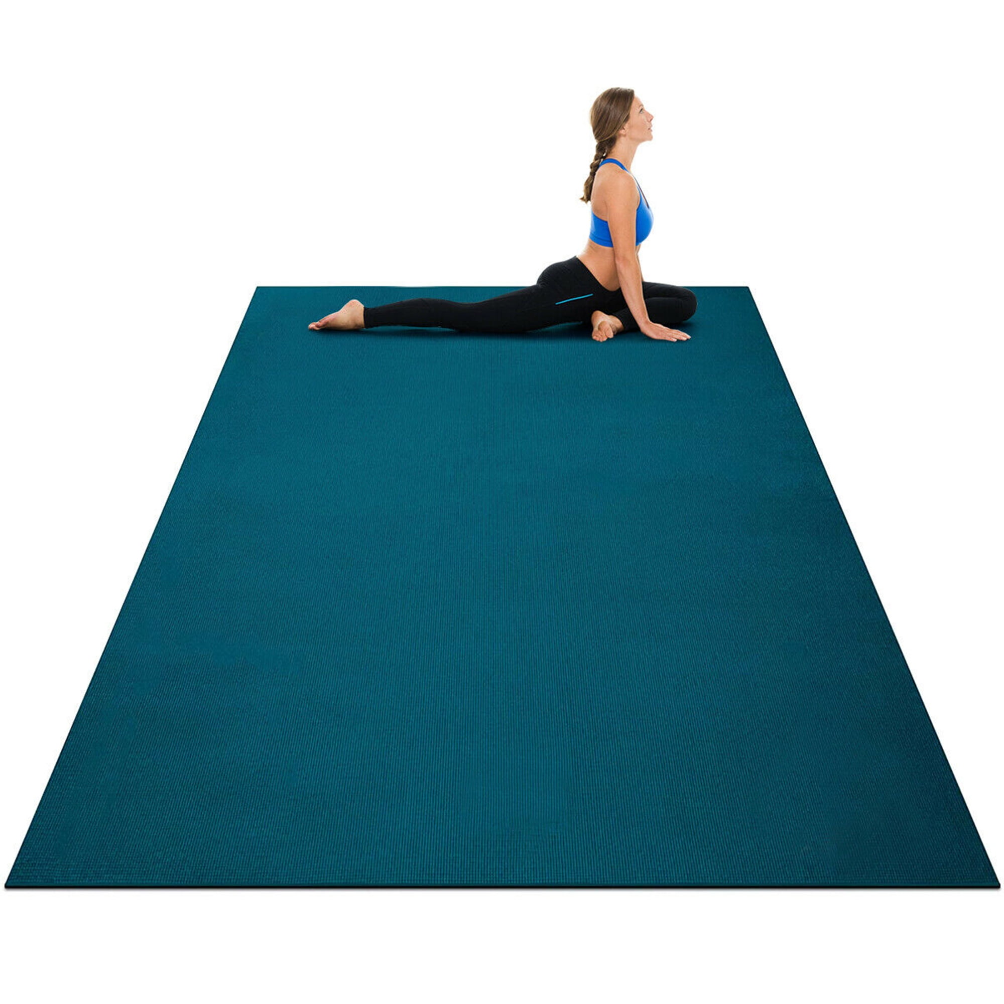 6 x 4 Feet Large Yoga Mat Blue Costway