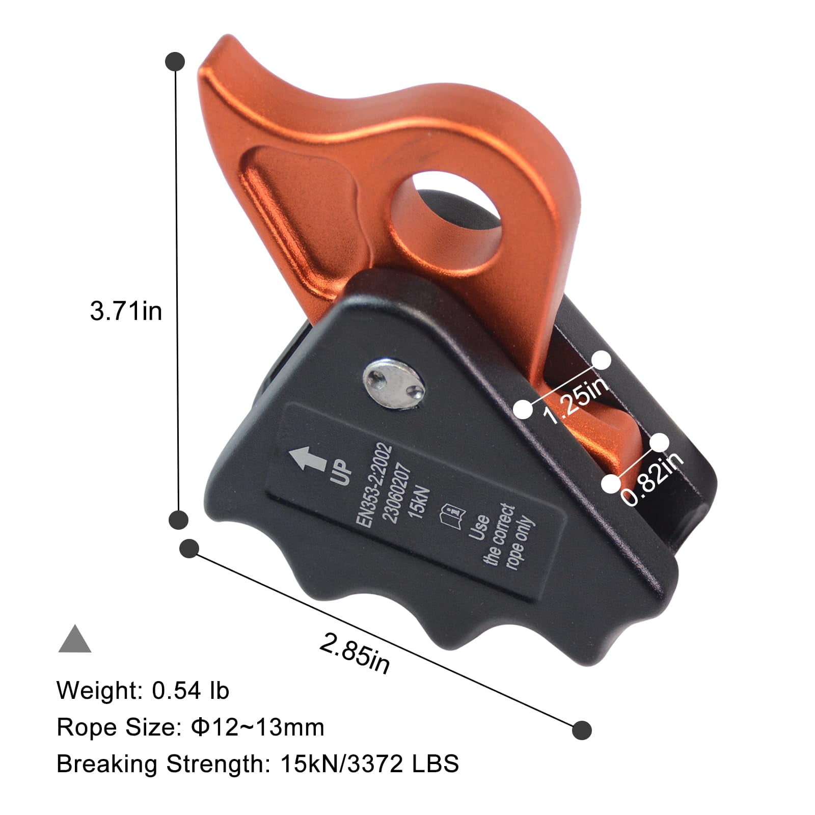 Detachable Climbing Ascender 15 KN Rope Grab Ascender, Flip Line Adjuster, Fall Protection Belay Device for Rock Climbing Tree Arborist, Fit for 11~13 MM Rope