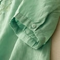 thumbnail image 7 of SNKSDGM Easter Shirts for Women Women's Tops 3/4 Sleeve Spring Vintage Linen Round Neck Embroidered Loose Half Sleeve T Shirt for Women Lightweight Linen Top Plus Size Tops for Women Dressy Sexy, 7 of 7