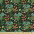 thumbnail image 2 of Ambesonne Autumn Fabric by the Yard Upholstery, Scandinavian Style Leafage, 1 Yard, Burnt Sienna and Teal, 2 of 5