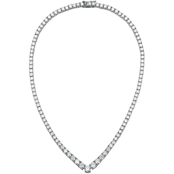 0.5 Carat Moissanite Tennis Necklace for Women Moissanite Chain Mens Moissanite Necklace for Men 925 Sterling Silver Diamond Tennis Necklaces Diamond Tennis Chain for Men