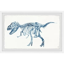 Marmont Hill Blue T-Rex Skeleton Framed Wall Art