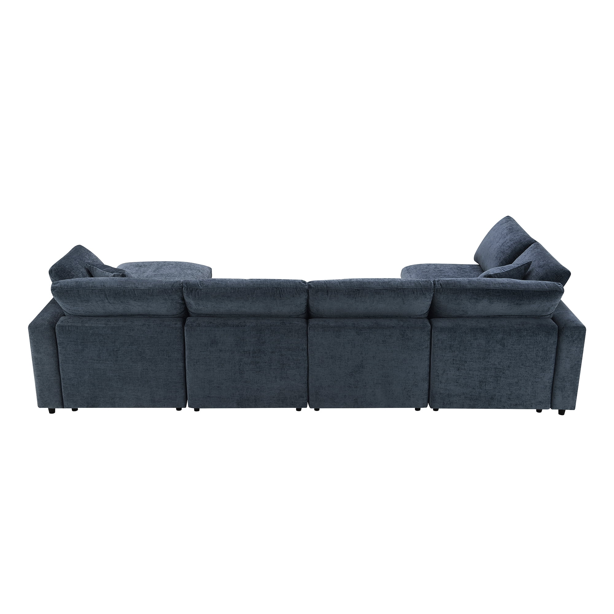MAYEERTY 130x65" Modern Modular Cloud Sofa Bed - 6-Seat Chenille U-Shaped Sleeper with Ottoman, Free Combination for Living Room/Apartment, 3 Colors