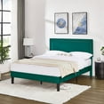 thumbnail image 2 of Taomika, Queen Size Tufted Nailhead Upholstered Platform Bed Frame with Adjustable Headboard-Dark Green, 2 of 8