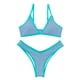 thumbnail image 4 of Conjuntos de bikini Prolriy para mujer, conjunto de bikini de moda para mujer con bloques de color y almohadillas acolchadas, trajes de baño para mujer azul cielo L, 4 of 4