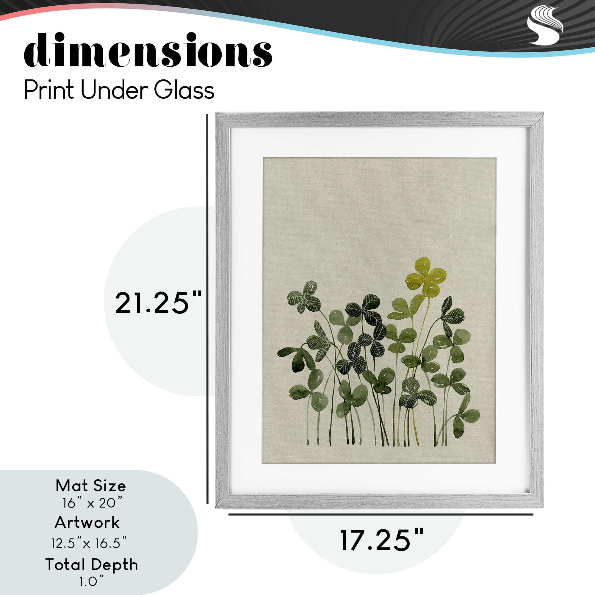 Hidden Gems Botanicals Gray Framed Print Under Glass, design by Grace Popp