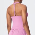 thumbnail image 6 of Laqbezok Women's Sexy V-Neck Halter Yoga Tank Top, Stylish Y-Back Sports Camisole, Athletic Crop Top, Stretchy Performance Workout Vest for Running and Gym Fitness, 6 of 8