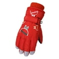 thumbnail image 2 of Fridja Snow Gloves for 5-12 Years Old Kids Ski Winter Gloves Rose Embroidery Windproof Children Warm Gloves for Toddler Girls Boys, 2 of 9