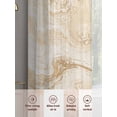 thumbnail image 7 of Beige Marble Semi Sheer Curtains 72 Inch Length 2 Panels Set, Chic Neutral Minimalist Fluid Aesthetic Sheer Kitchen Curtain Privacy Voile Window Curtain for Living Room Bedroom Rod Pocket Drapes, 7 of 7