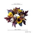 thumbnail image 3 of Twfbrm Fall Candle Rings Wreath, 10 inch Maple Leaves Candle Rings with Pine Cones & Pumpkin, Farmhouse Pillar Candle Holder Decorative Tealight Candle Garland Fall Decorations for Home Kitchen, 3 of 9