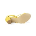 thumbnail image 5 of BLISSFUL STEP Women's Shoes Open Toe Lace Up Block Heel Strappy Heels Yellow 10, 5 of 8