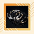 thumbnail image 3 of Minnieouse Elástica Alambre de acero inoxidable Ajustable Cable multicapa Trenzado Cadena de mano abierta Brazaletes Joyería Oro Negro Type3 NO3, 3 of 6