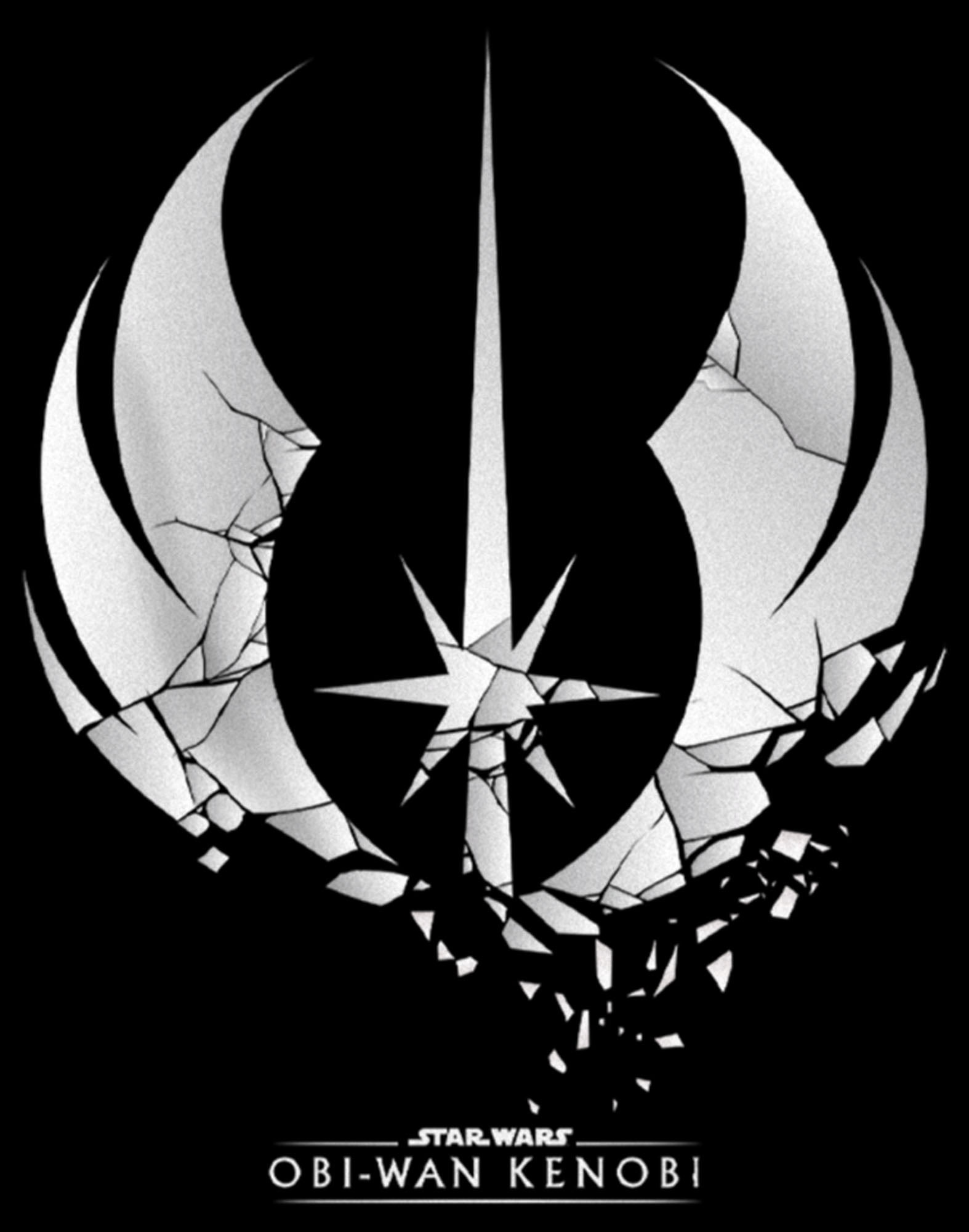 Boy\'s Star Wars: Obi-Wan Kenobi Shattered Jedi Logo Pull Over Hoodie Black  X Large
