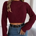 thumbnail image 2 of Lovskoo 2024 Sweaters for Women Trendy Pullover Long Sleeve Round-Neck Blouse Knit Tops Claret, 2 of 7