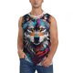 thumbnail image 1 of Fotbe Tie-Dye Wolf Head Men's Camiseta sin Mangas Estampada para Hombres, Playera Casual para Gimnasio, Entrenamiento, Playa-XX-Large, 1 of 7