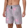 thumbnail image 2 of Uemuo Pink Flamingo Pattern Mens Swim Trunks Quick Dry Board Shorts with Mesh Lining, Stretch Beach Shorts Quick Dry No-Chafing Board Shorts-X-Large, 2 of 9