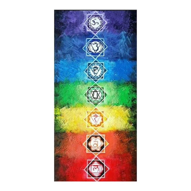 Boc 7 Chakra Printed Portable Outdoor Picnic Carpet Yoga Mat Beach Towel Home Decor