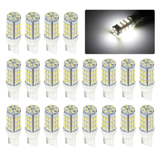 HLONK 20pcs Bright RV Trailer T10 921 194 42-SMD 12V Car Interior Backup Reverse LED Lighting Bulbs Light Width Lamp Xenon White