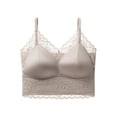 thumbnail image 4 of Afdoent Bras for Women Lace Push Up Bra Adjustable Straps Fixed Cup Satin Wirefree Comfy Everyday Bra, 4 of 7