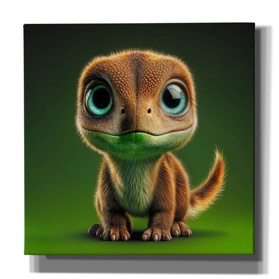 Epic Graffiti 'Cute Baby Dinosaur' by Rey Klimt Canvas Wall Art, 18" x 18"
