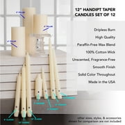 Colonial Candle Unscented Taper Candle - Ivory - 10 inch - Dripless - 8 hr Burn - Pack of 6